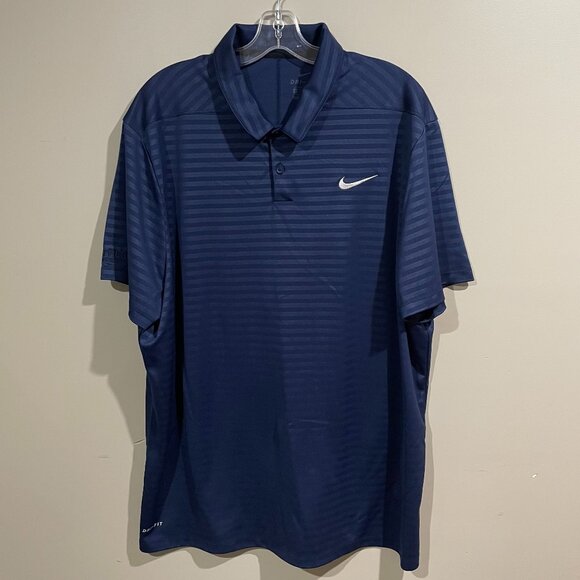 Nike Other - Nike Dri-Fit Navy Blue striped polo shirt